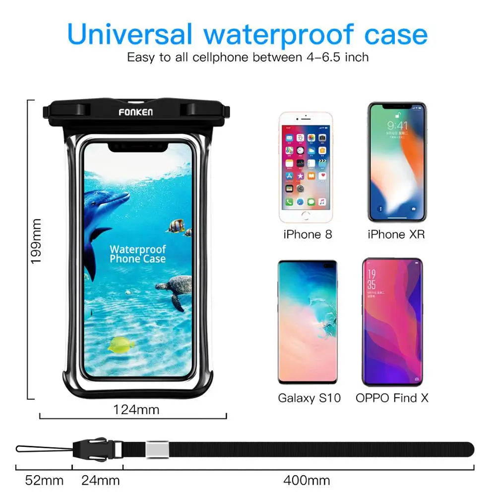 Waterproof Case for Phone Underwater Snow Rainforest Transparent Dry Bag Swimming Pouch Big Mobile Phone Covers