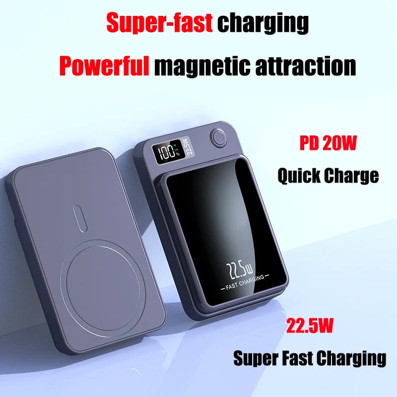 Xiaomi 2024 New 100000mAh Wireless Power Bank Magnetic Qi Portable Powerbank Type C Mini Fast Charger For iPhone Samsung