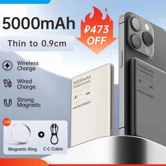 Magnetic Power Bank 5000mAh PD20W Portable Mini Size Wireless Powerbank Battery Charger for iPhone Samsung Xiaomi