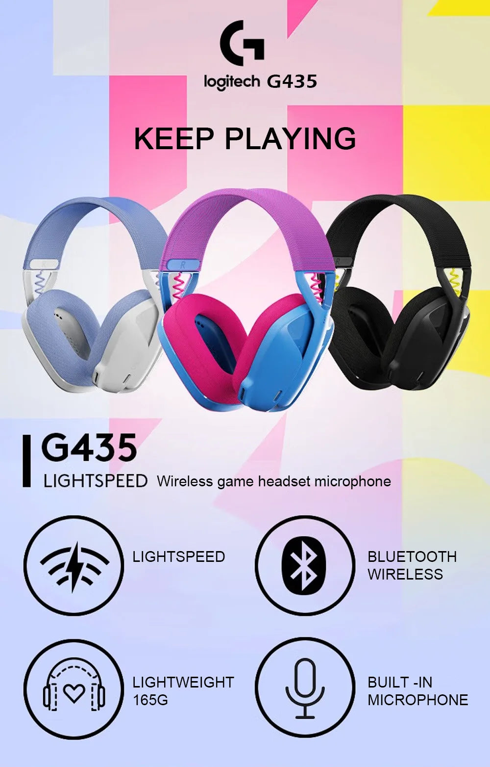 Bluetooth Wireless Gaming Headset Surround Sound Headphone Over-Ear For PC Laptop Games And Music