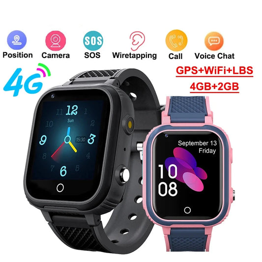 Smart Watch Kids 4G GPS WIFI Video Call SOS IP67 Waterproof Child Smartwatch Camera Monitor Tracker Location Phone Watch