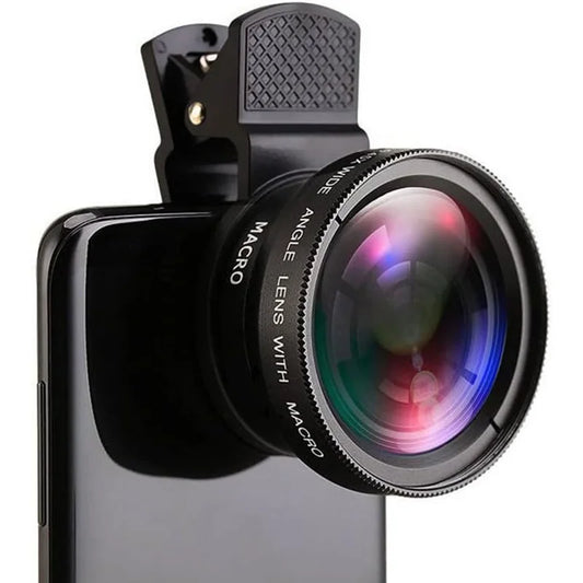 2 IN 1 Lens Universal Clip 37mm Mobile Phone Lens Professional 0.45X 49uv Super Wide-Angle + Macro HD Lens For iPhone Android