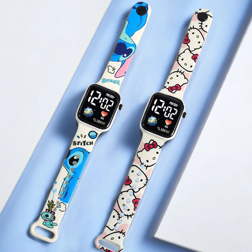 New Stitch Children Watches Girls Reloj Inteligente Para Niños Niña Reloj Hello Kitty Digital Watch Women Relógio Infantil