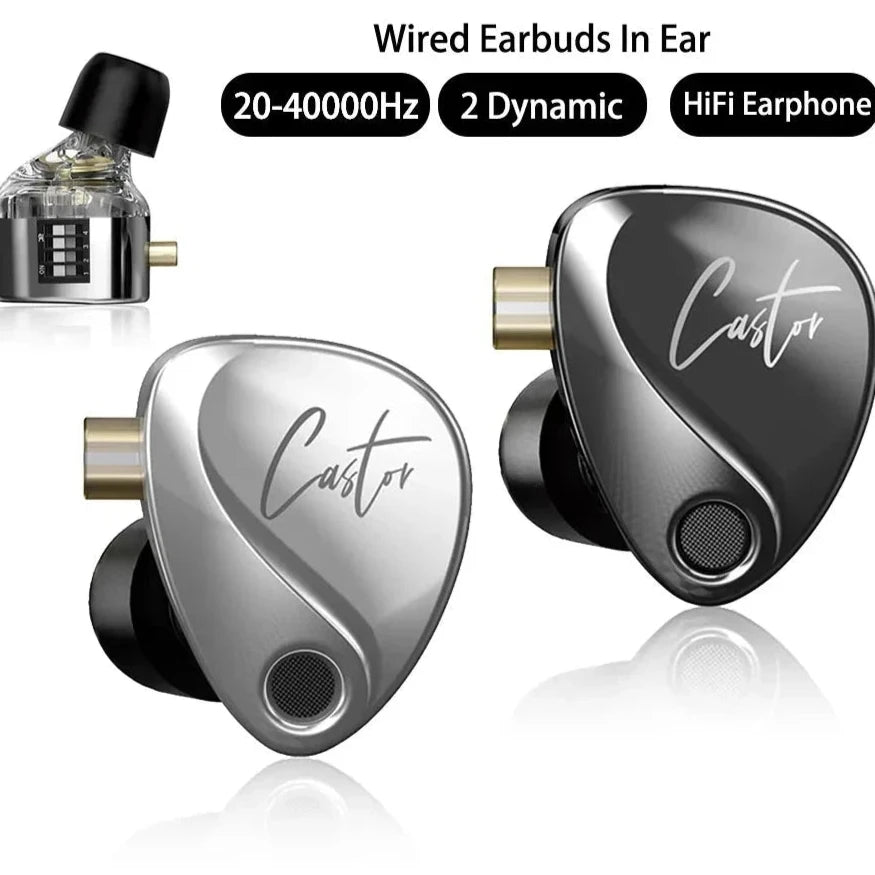 HiFi Earphone 2 Dynamic Tunable Balance Monitor Headphone IEM Earphones Music Sport Earbuds