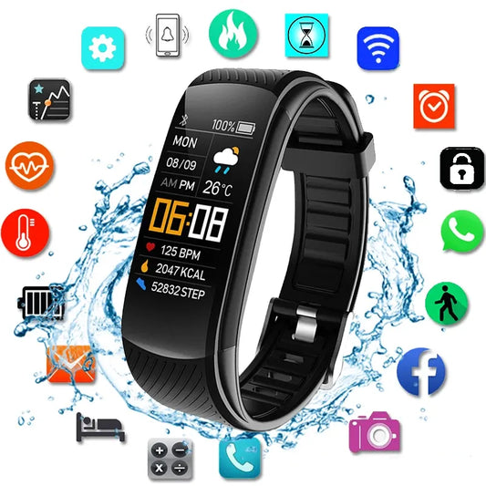 Original Fitness Smart Watch Heart Rate Monitor Waterproof Smartwatch for Men Women iPhone Android 2023