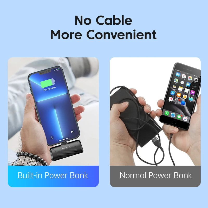 Mini Power Bank 4500mAh - Portable Charger for iPhone 15/14/13/12 Pro Max & Samsung/Xiaomi - External Battery PowerBank