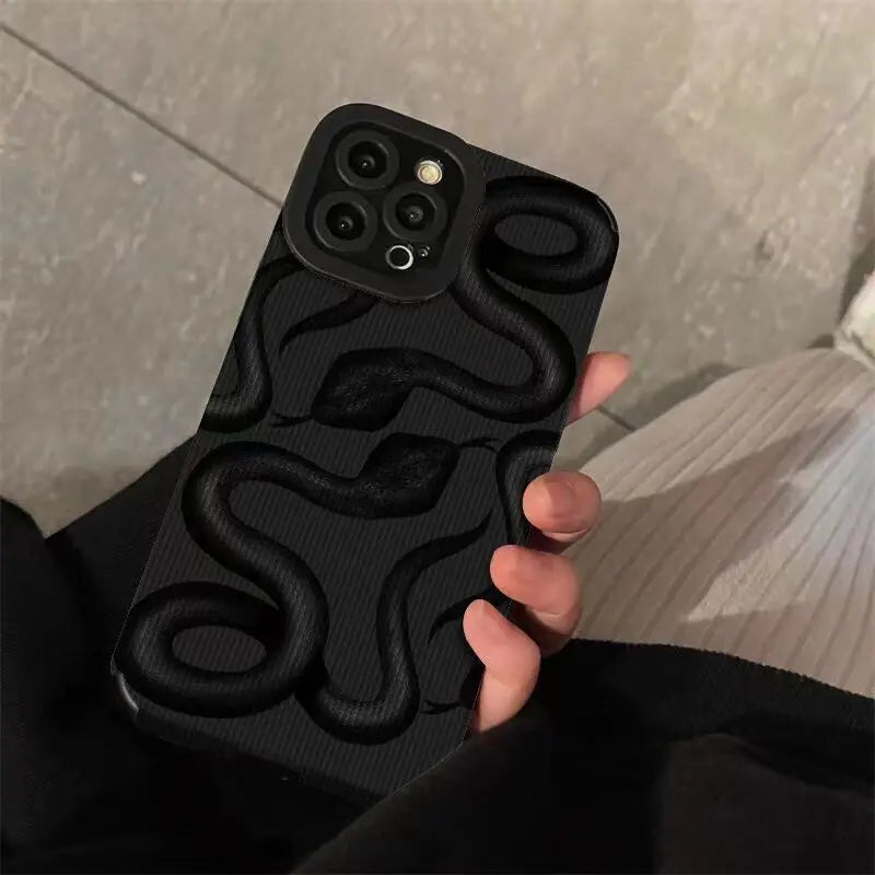 Snake Zebra Art Aesthetic David Joint Case For iPhone 13 12 11 15 14 Pro Max Mini 16 Plus XR X XS MAX Shockproof Silicone Cover